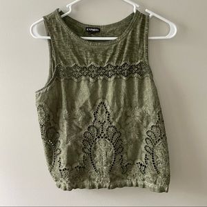 Express Green Crochet Tank